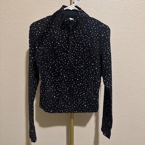 LULULEMON DEFINE JACKET CROPPED NULU~HEART SCATTER DOT BLACK~ SIZE 8 NWT